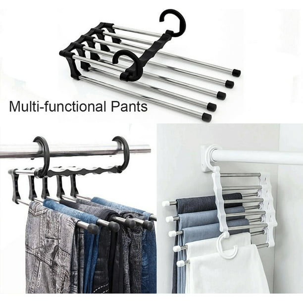 Pants Multi-functional Shelves Rack Stainless Magic Wardrobe Steel Hanger